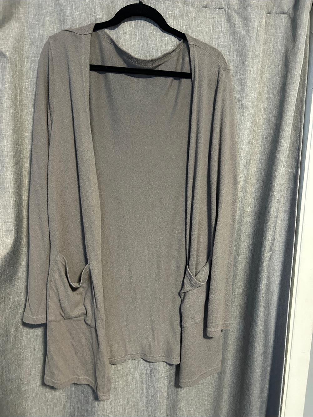 ZYIA Light Gray Open-Front Women's Cardigan